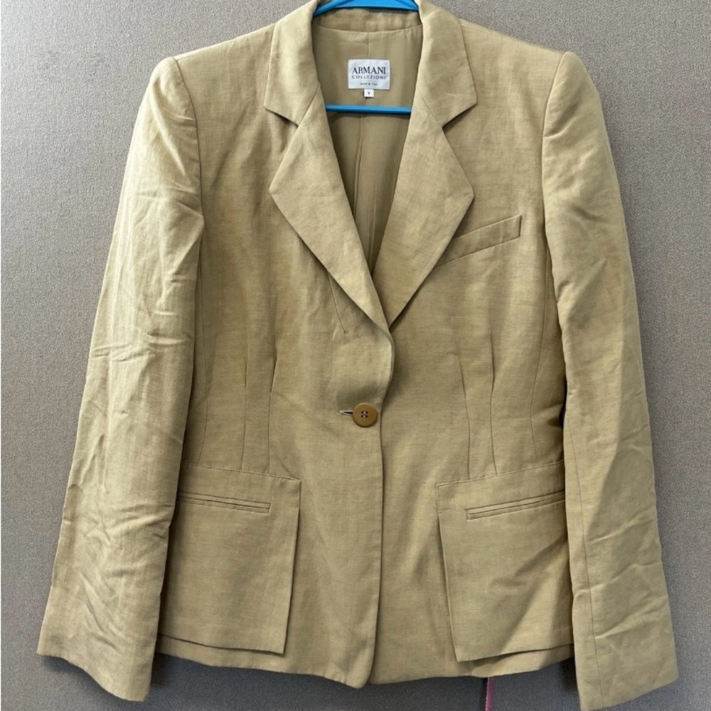 Armani Collezioni Women's Beige Blazer Jacket